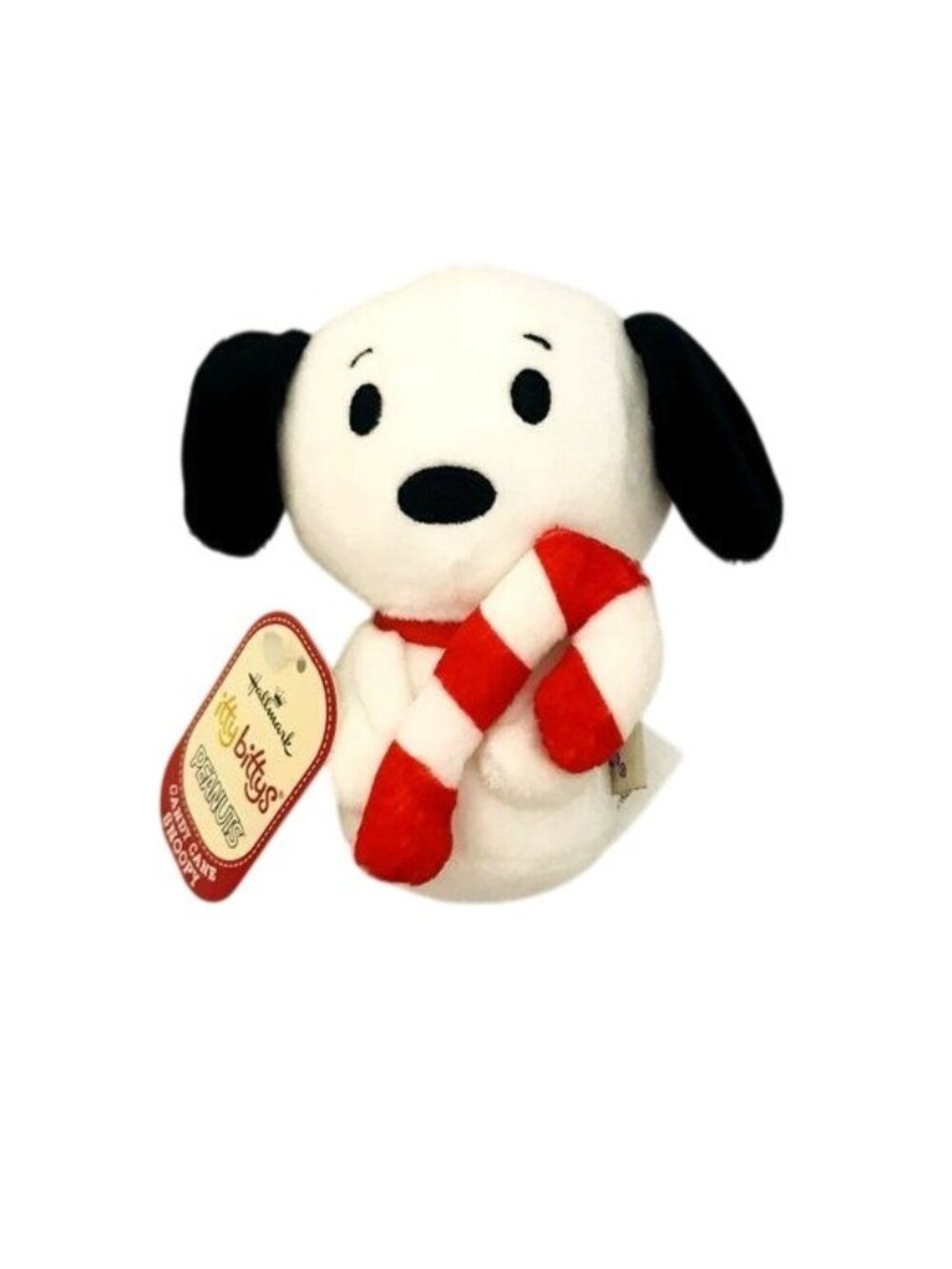 Snoopy with Candy Cane Hallmark Itty Bittys Peanuts Holiday Plush